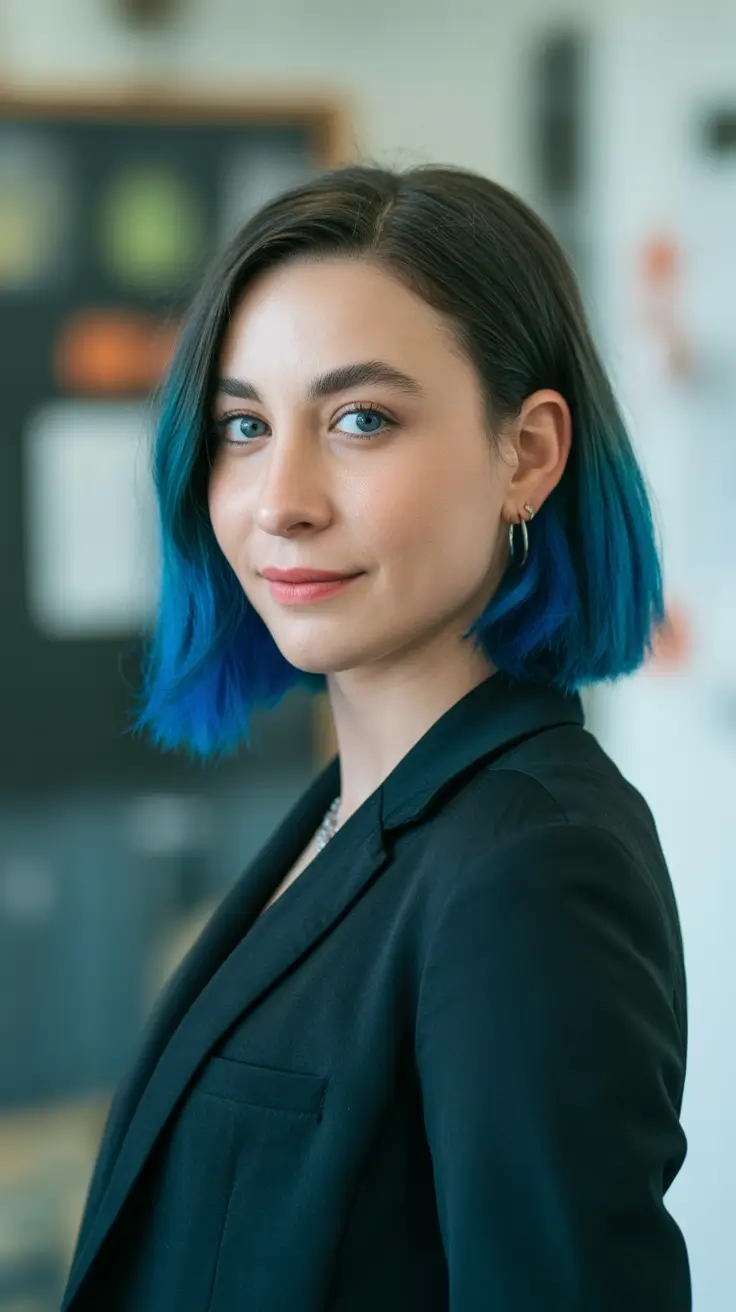 2026 February Electric Blue Edge on a Modern Short Cut