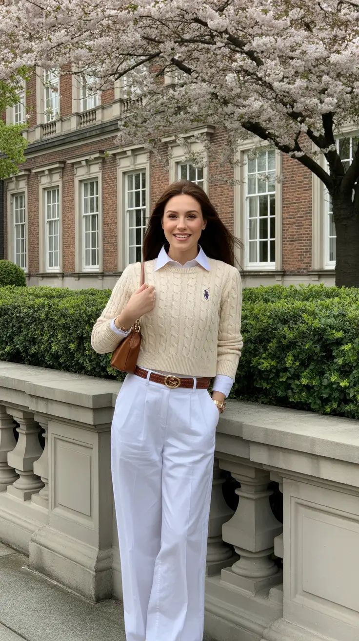 Old money - Cable-Knit Heritage with Fresh Spring Crispness