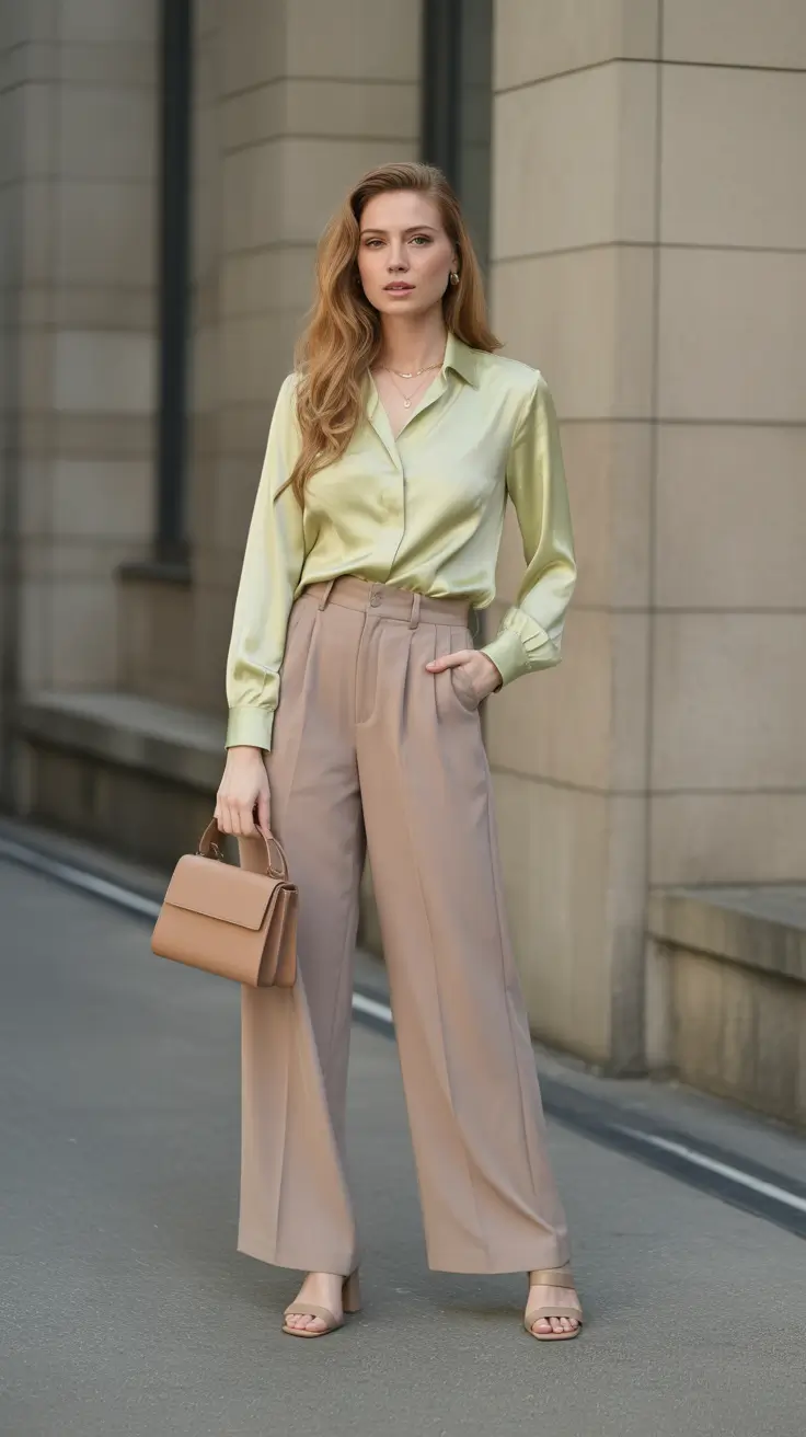 old money spring outfits with 2026 Peach Volume Paired With Classic Light Denim