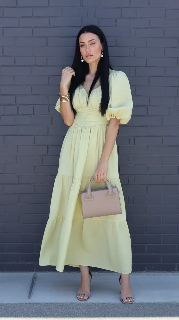 old money spring outfits with 2026 Soft Lemon Romance in a Flowing Spring Dress