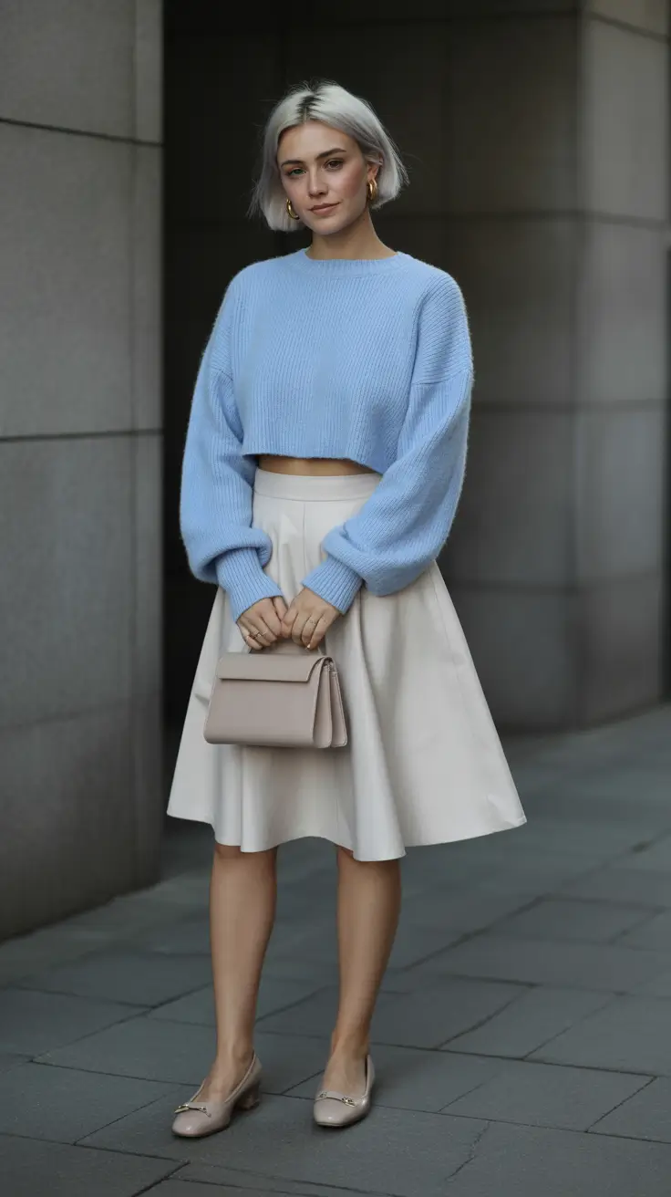 old money spring outfits with 2026 Sky Blue Softness With a Floating Skirt Silhouette