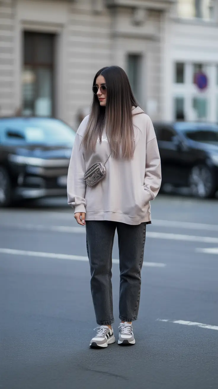 spring outfit with sneakers 2026 Grey Streetwear Calm With Casual Everyday Function