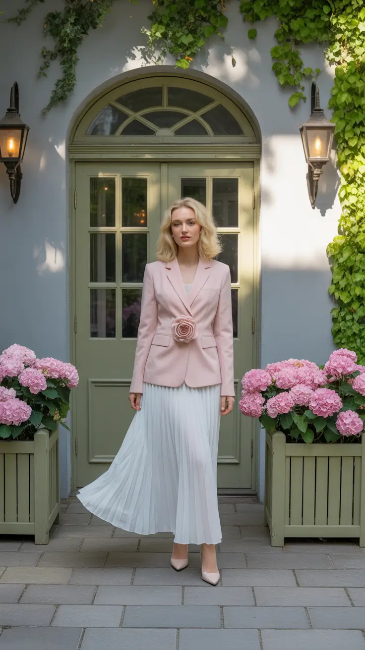 dreamy spring birthday outfit 2026 Romantic Blush Layers With a Feminine Flow