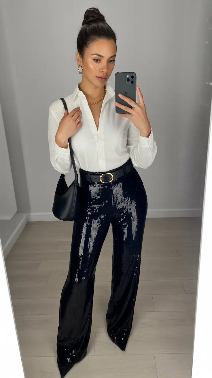 Night Sequins and Clean Lines for Elevated Spring Nights