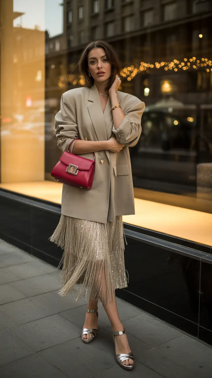 Night Metallic Fringe and Tailored Neutrals