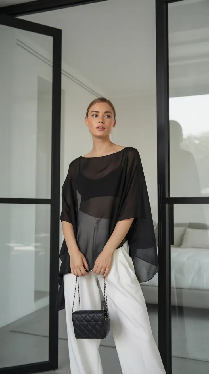 Night Sheer Layers and Clean Lines for Spring Nights