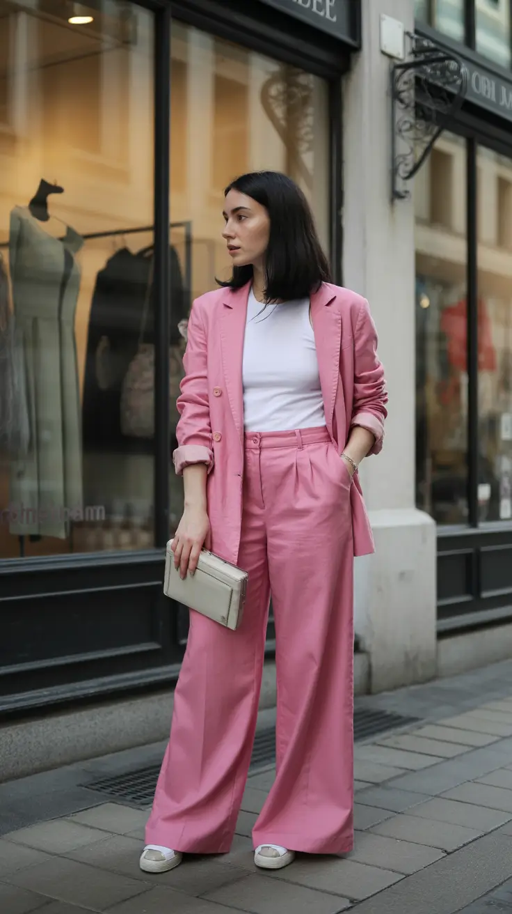 Topic Pink Power Suit With Relaxed Confidence