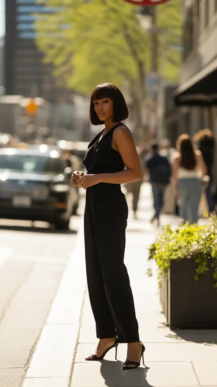 Topic Black Jumpsuit With Elevated Minimalism