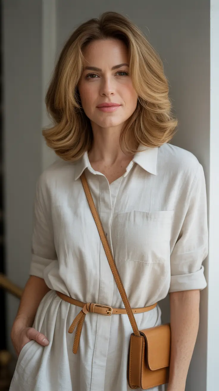 Spring Shirt Dress - Effortless Shirt Dress With Spring Minimalist Charm