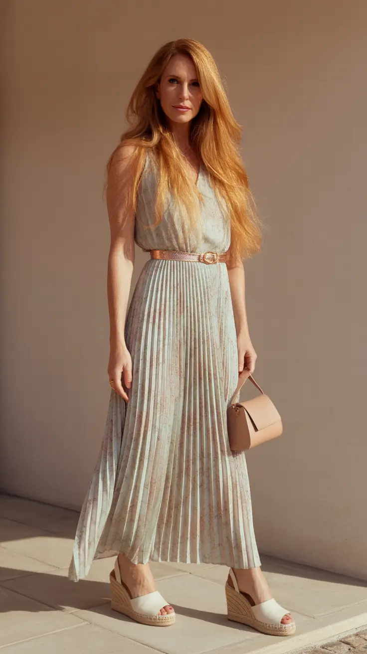 Spring Pastel Maxi - Pastel Maxi Pleats for a Breezy Spring Glow