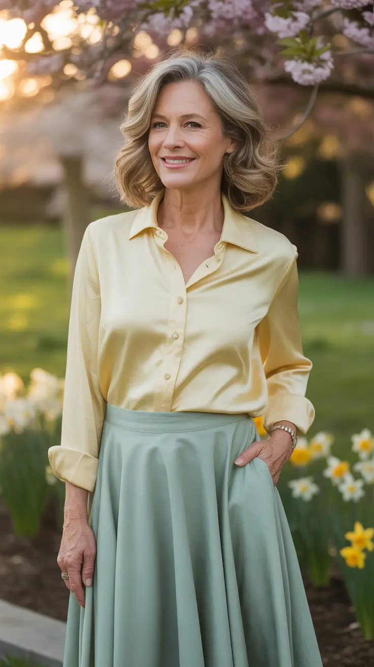 Stunning Spring Outfits for Women Over 60 2026 A Soft Lemon Glow With Springtime Freshness