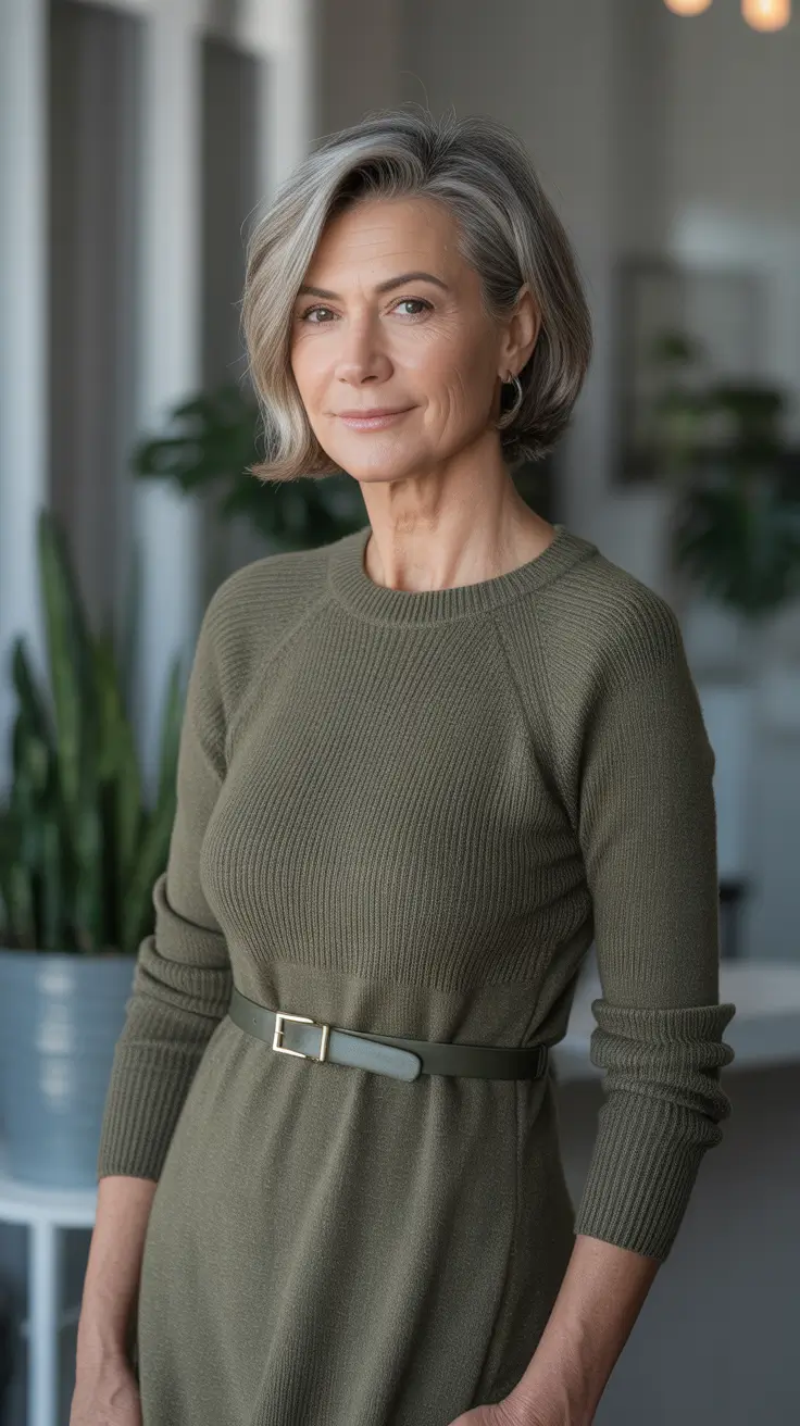 Stunning Spring Outfits for Women Over 60 2026 Subtle Structure in Soft Olive Tones