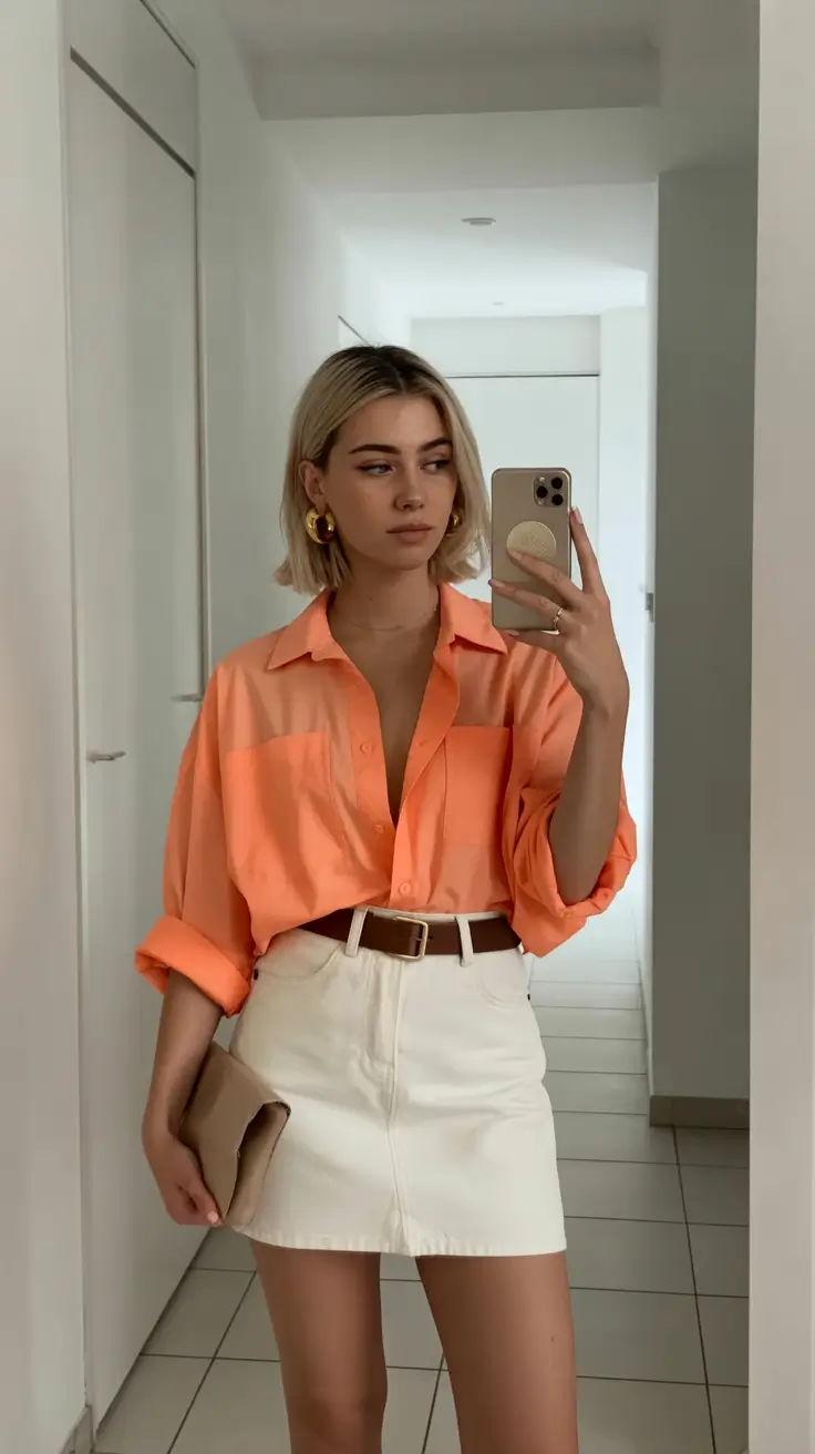 trendy spring outfits for women 2026 Peachy Brights With Weekend Ease