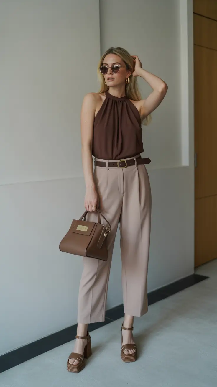 trendy spring outfits for women 2026 Earthy Tones With Sculpted Minimalism