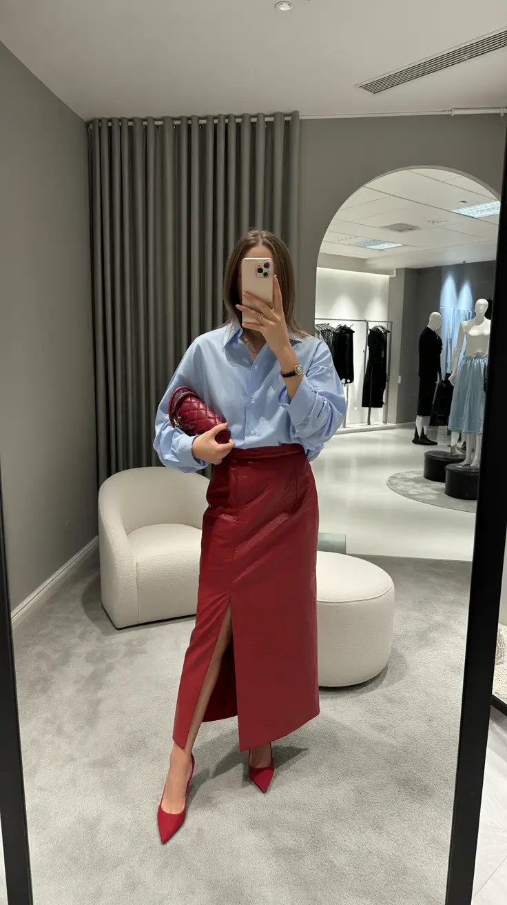 trendy spring outfits for women 2026 Red Elegance With a Modern Twist