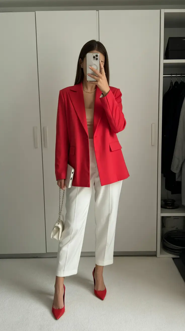 trendy spring outfits for women 2026 Red Power Tailoring With Spring Sharpness