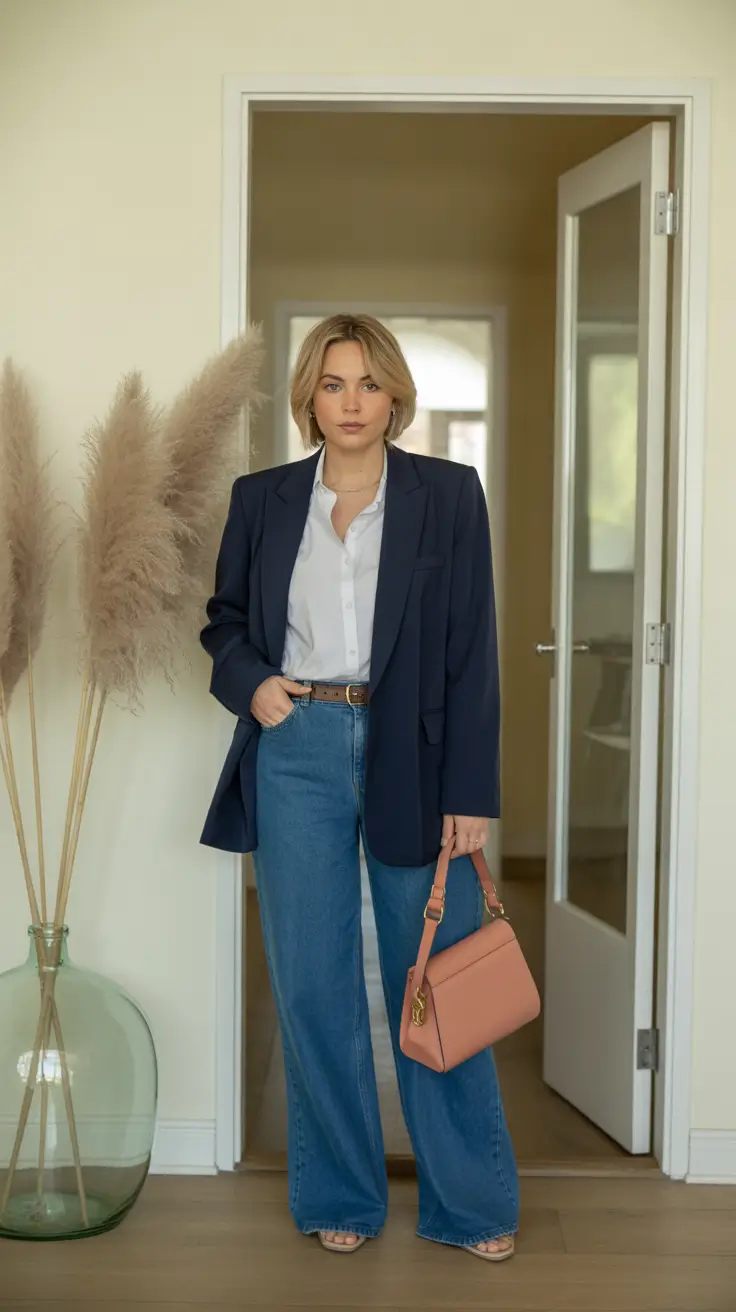 trendy spring outfits for women 2026 Navy Tailoring With Soft Feminine Edges