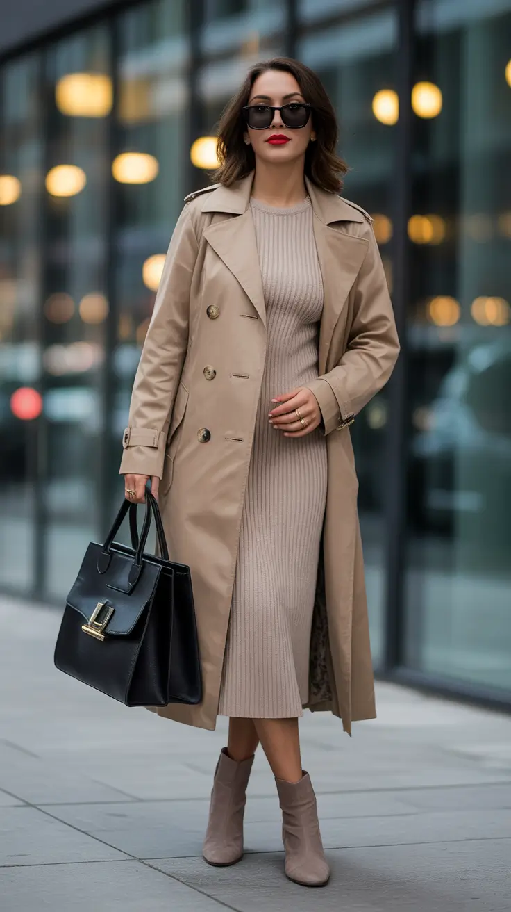 spring Structured Neutrals With a Modern Trench Moment